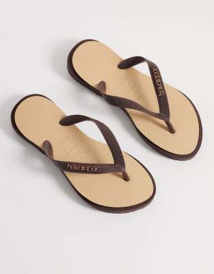 Havaianas Top Point Flip Flops In Brown
