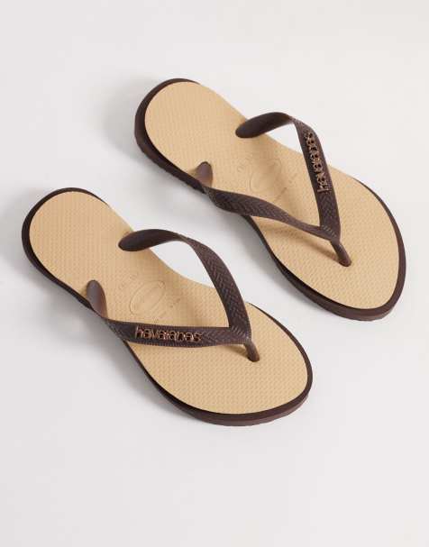 Havaianas – Top Point – Zehenstegsandalen in Braun - view 1