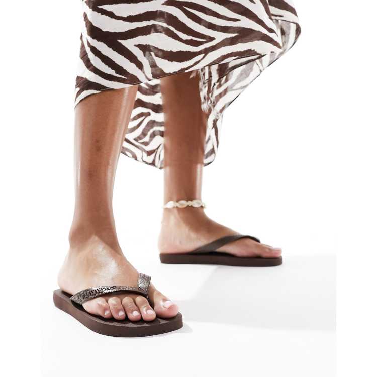 Havaianas top senses flip flops in brown