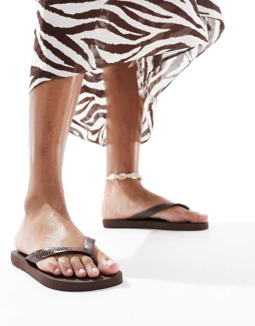 Havaianas top senses flip flops in brown ASOS