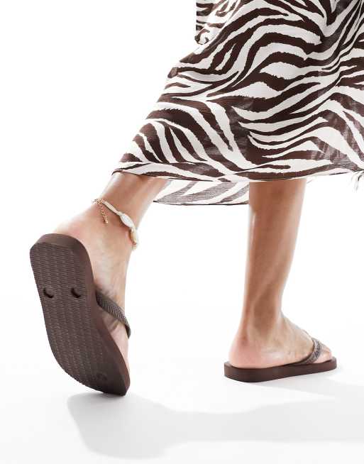 Havaianas top senses flip flops in brown, 4 of 4