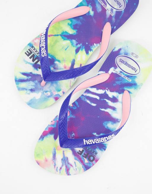 Tie dye flip store flops