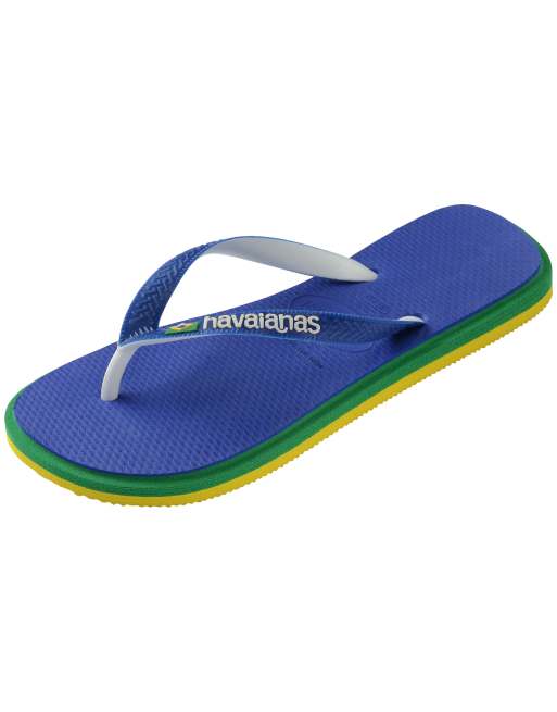 Havaianas unisex Brazil logo Twist flip flops in blue, 4 of 4