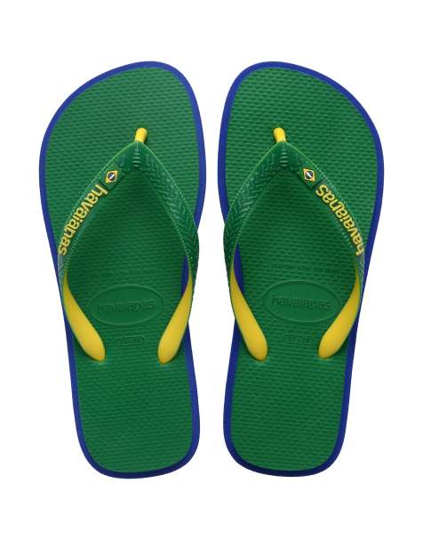 Havaianas unisex Brazil logo Twist flip flops in green - view 1
