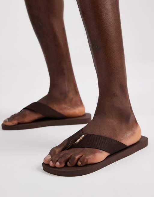 Havaianas urban basic flip flops in brown, 3 of 4