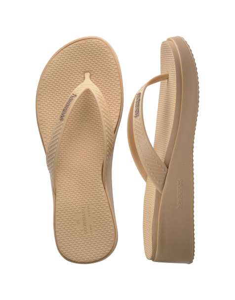 Havaianas – Zehenstegsandalen in Beige mit hoher Plateausohle - view 1