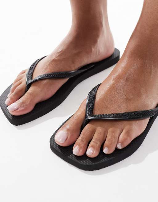 Havaianas – Zehenstegsandalen in Schwarz mit eckiger Zehenpartie, 4 von 4