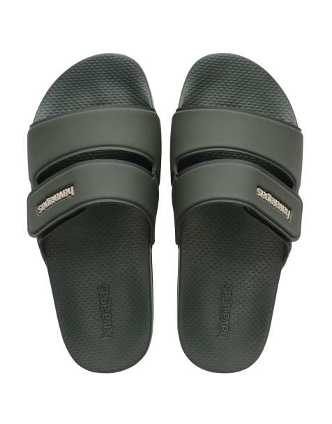 Havaianas – Zielone klapki z paskami - view 1