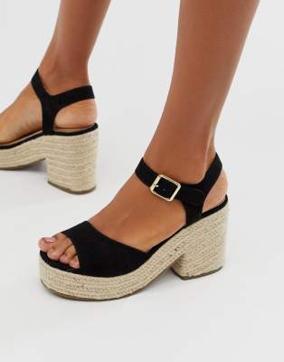 espadrille block heel sandals