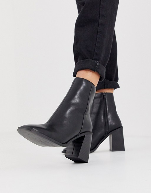 Head Over Heels Olivee black heeled ankle boots with square toe