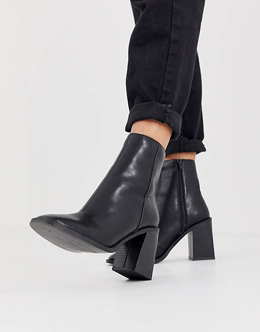 Head Over Heels Olivee black heeled ankle boots with square toe | ASOS