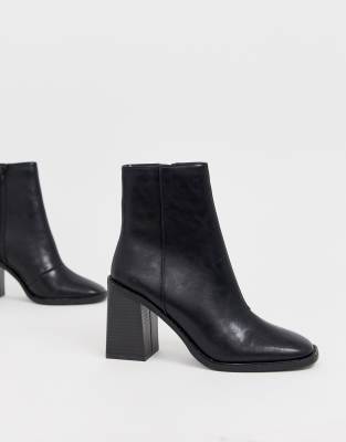 black square toe ankle boots