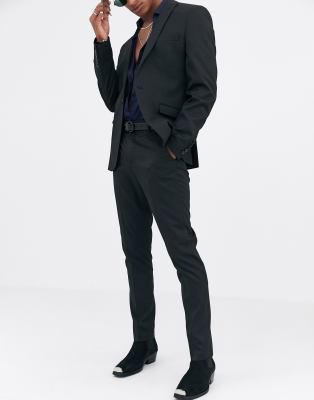 black skinny suit pants
