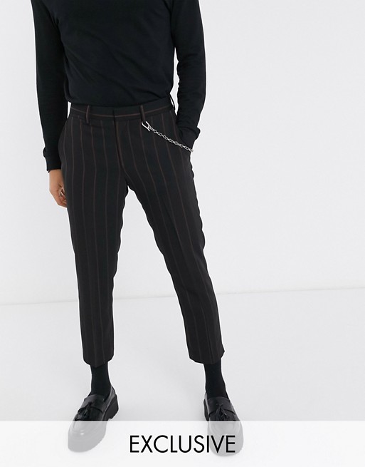 Heart & Dagger brown striped trousers