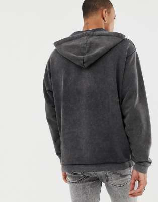 acid wash grey hoodie