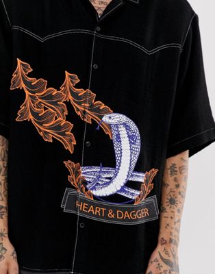 Heart & Dagger oversized shirt with snake branded print | ASOS