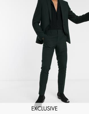 Heart & Dagger  Anzughose mit kleinem Karomuster-Grün Grün