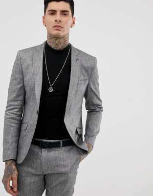 jeans with grey suit jacket