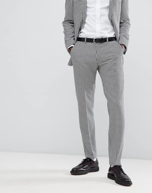 Heart & Dagger skinny suit in black/white dogstooth, 3 of 3