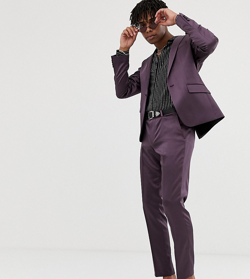 Heart & Dagger skinny suit trousers in shimmer-Purple