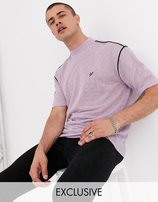 Heart & Dagger slim fit knitted t-shirt in lilac
