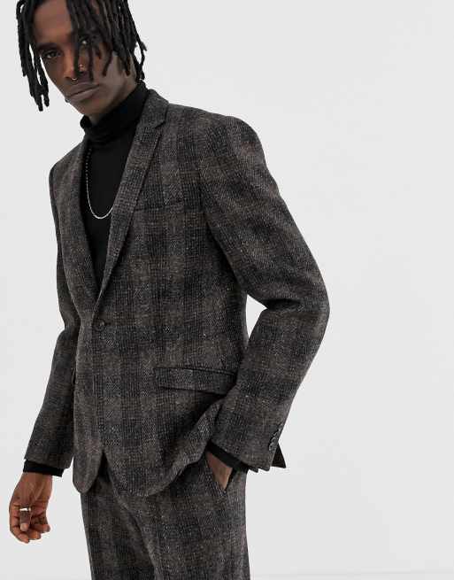 Heart & Dagger - Smal kostuum in bruine harris-tweed, 2 van 3