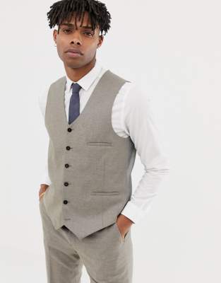 Heart & Dagger  Schmale Wollweste Steingrau