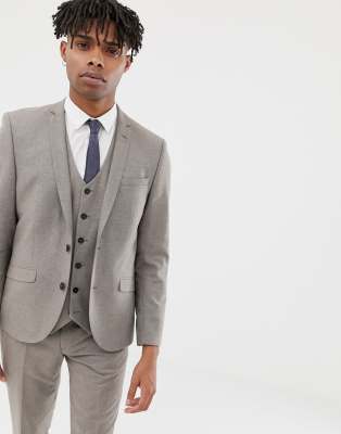 Heart & Dagger - Schmal geschnittene Anzugjacke aus Wolle - Steingrau