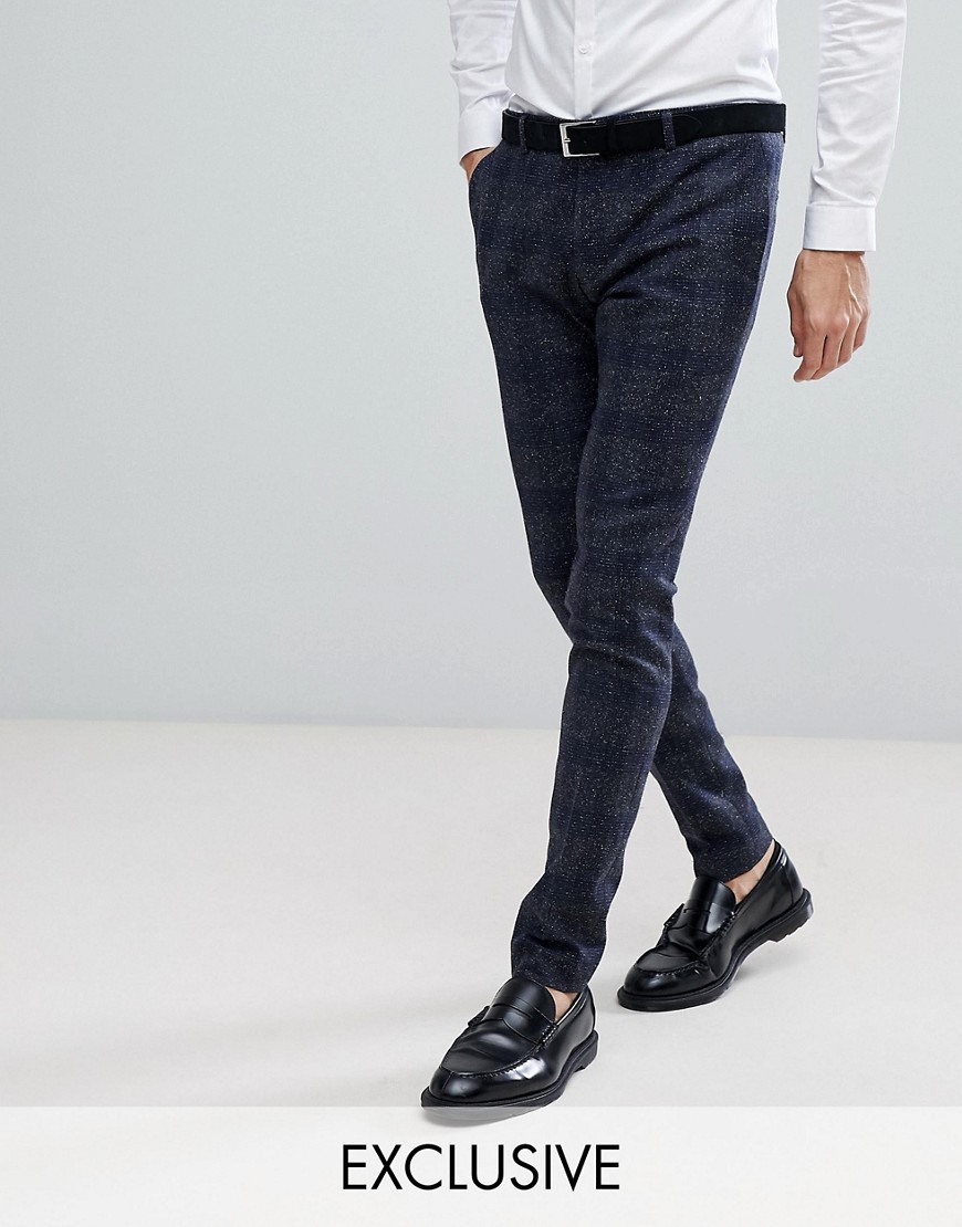Heart & Dagger - Superskinny pantalon met gevlokte rasterprint-Grijs