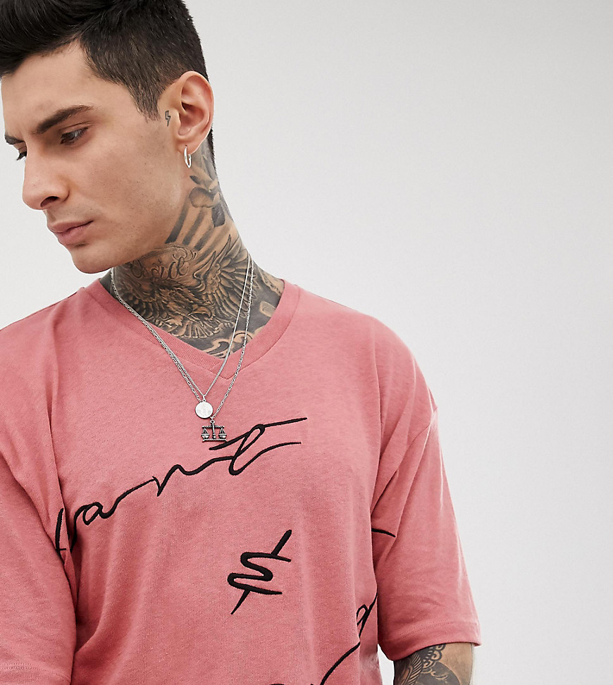 Heart & Dagger - T-shirt met branding-Roze