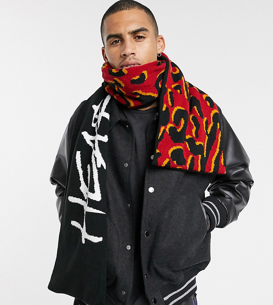 Heart & Dagger - Tweezijdige sjaal met merk-Zwart