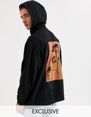 black hoodie back print