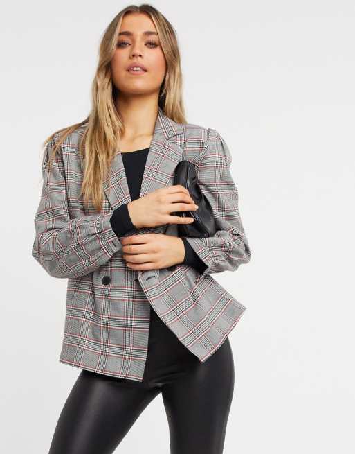 Heartbreak Blazer manches bouffantes carreaux Heartbreak Blazer manches bouffantes carreaux