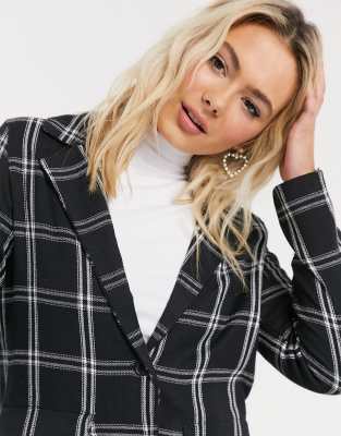 Heartbreak - Blazer long - Carreaux noir et blanc