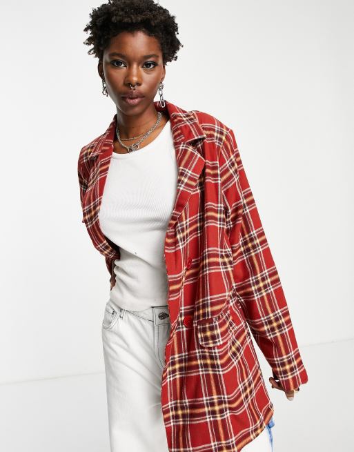 Heartbreak Blazer long d ensemble a carreaux Rouille