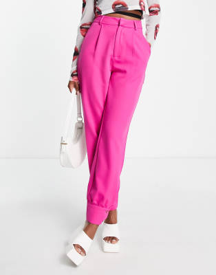 Heartbreak button cuff tailored trousers co-ord in pink - ASOS Price Checker