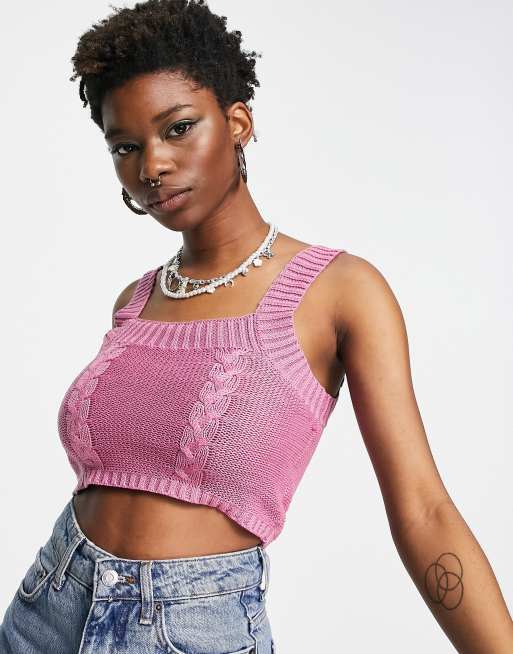 Cable-knit Crop Top