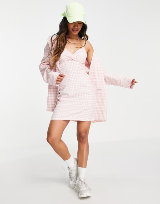 Heartbreak Cami Strap Mini Dress In Pink Gingham Part Of A Set Asos