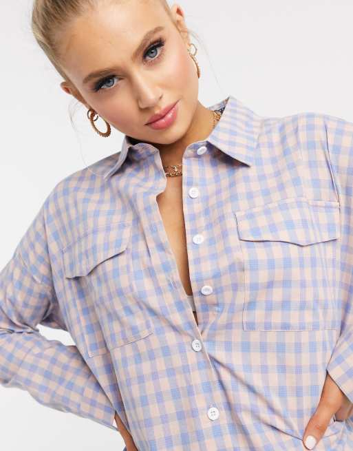Heartbreak Camicia Oversize A Quadri Color Corallo Asos