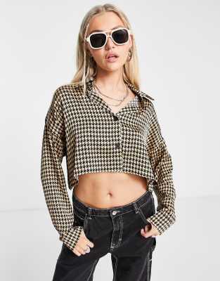 Heartbreak - Chemise d'ensemble courte à motif pied-de-poule