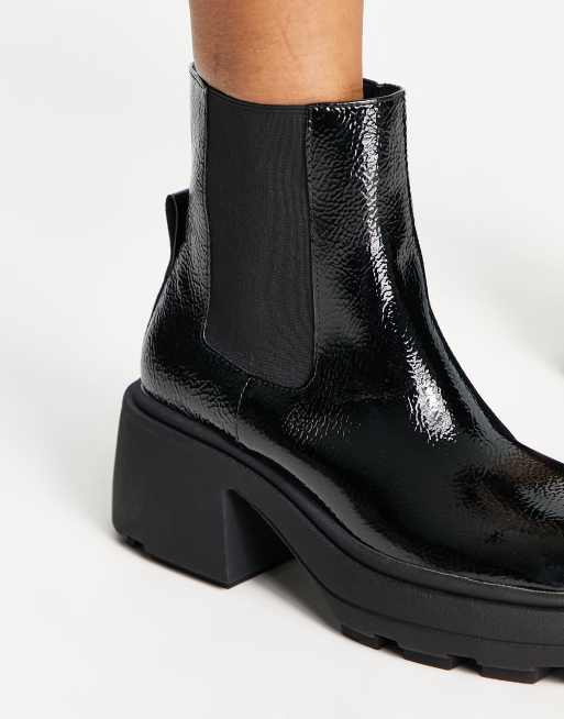 Chunky patent shop ankle boots