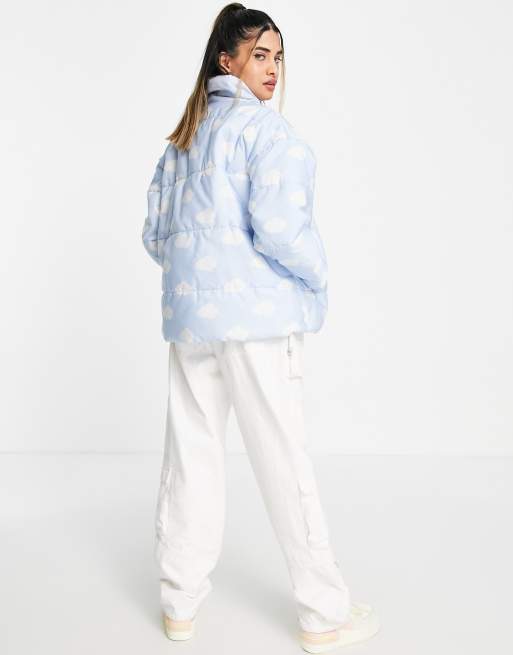 Graphic Cloud Printed Puffer