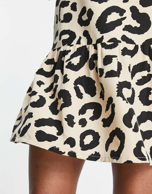 Leopard print outlet mini skirt cotton