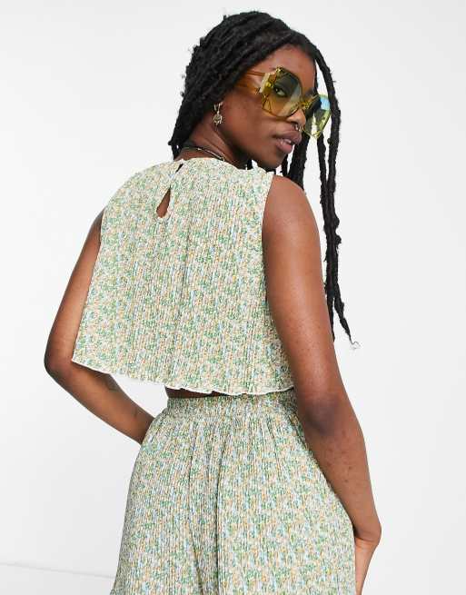 Heartbreak - Crop top d'ensemble découpé sur le devant à imprimé fleurs, 2 de 4