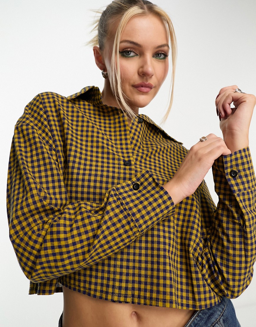 Heartbreak cropped shirt in yellow gingham - part of a set