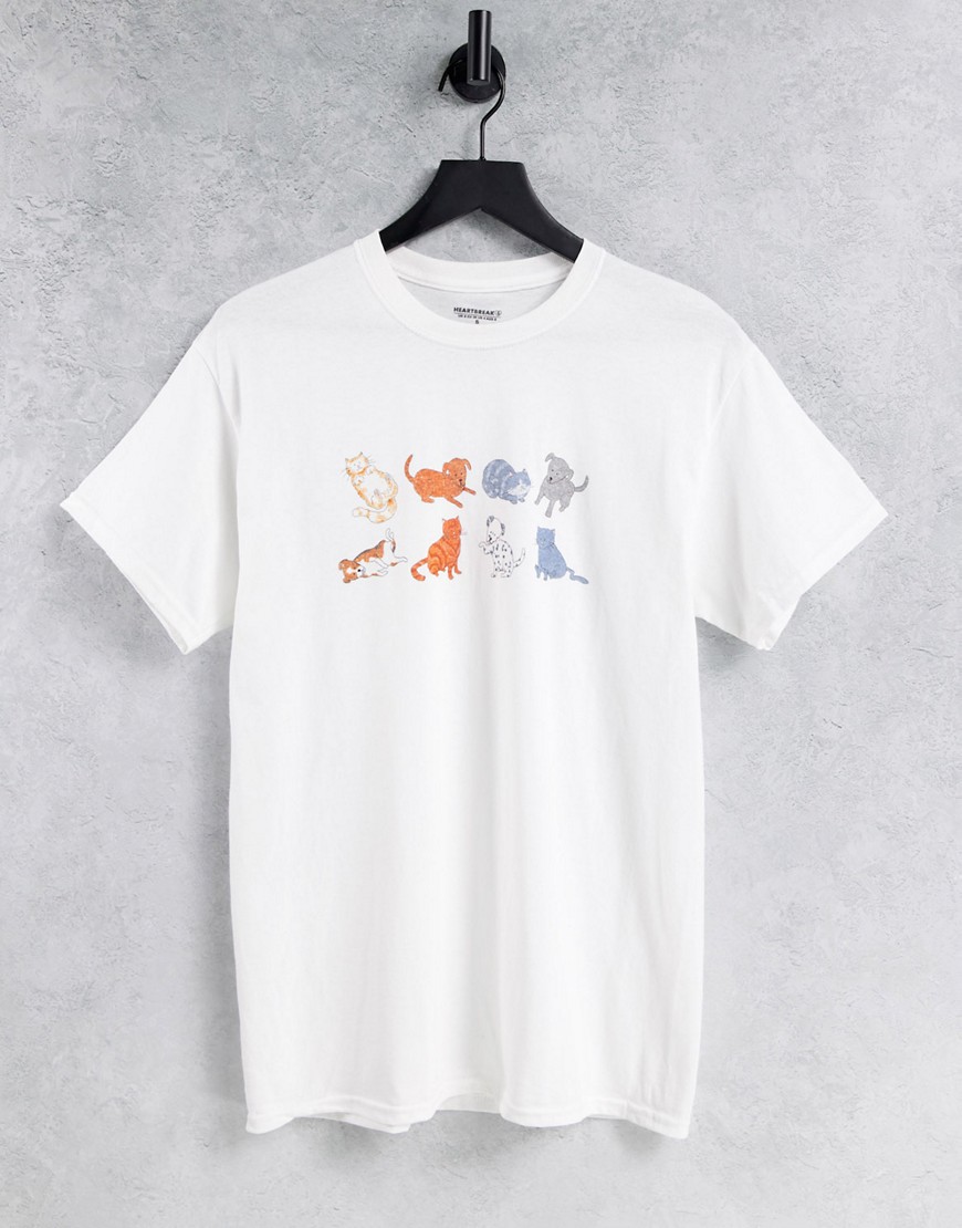 Heartbreak dogs and cats graphic t-shirt-White