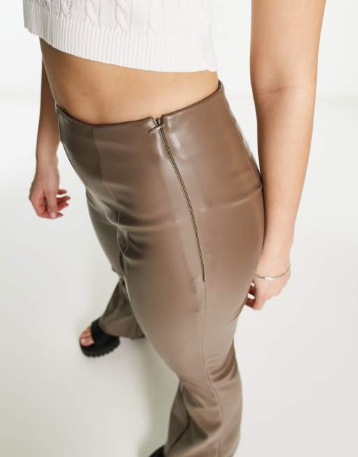 Taupe best sale leather pants