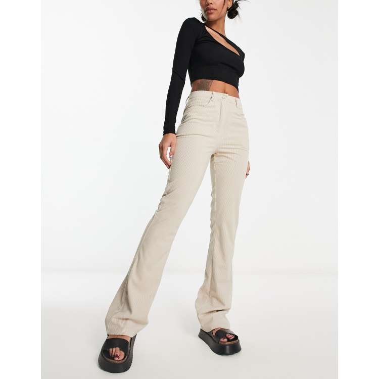 Heartbreak fit and flare cord pants in stone