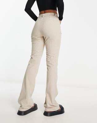 Heartbreak fit and flare cord trousers in chocolate brown