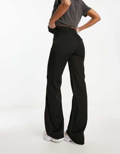 Black fit store and flare pants